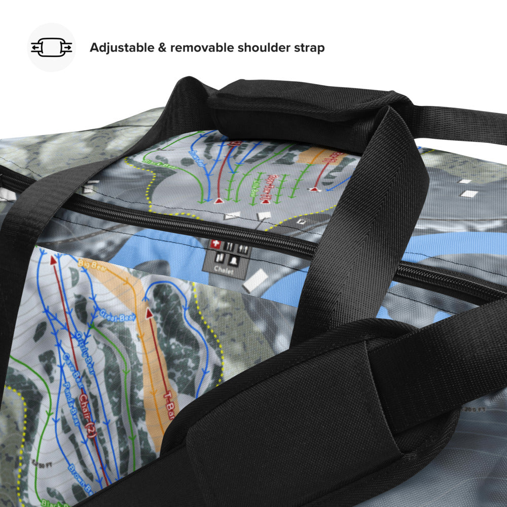 Thrill Hills, North Dakota Ski Trail Map Duffle Bag - Powderaddicts