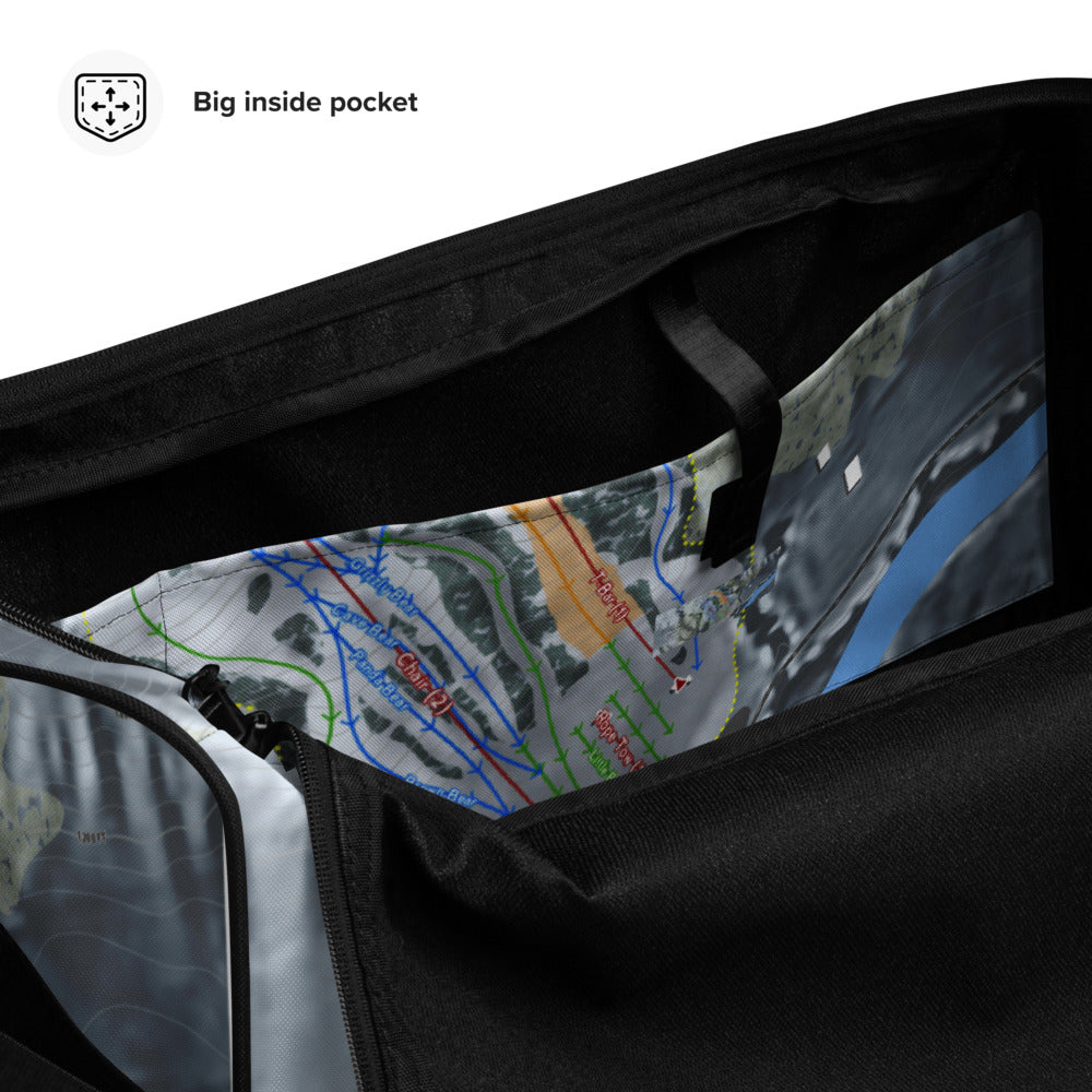 Thrill Hills, North Dakota Ski Trail Map Duffle Bag - Powderaddicts