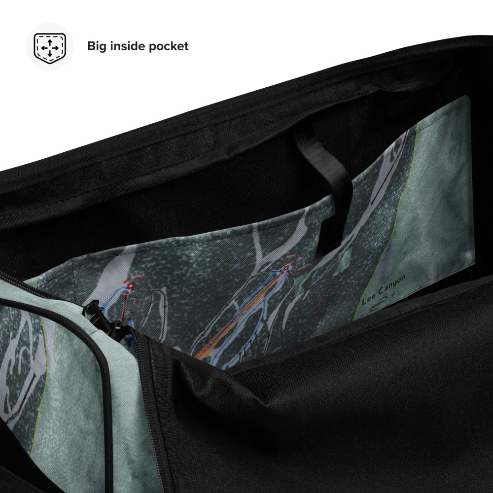 Lee Canyon, Nevada Ski Trail Map Duffle Bag - Powderaddicts