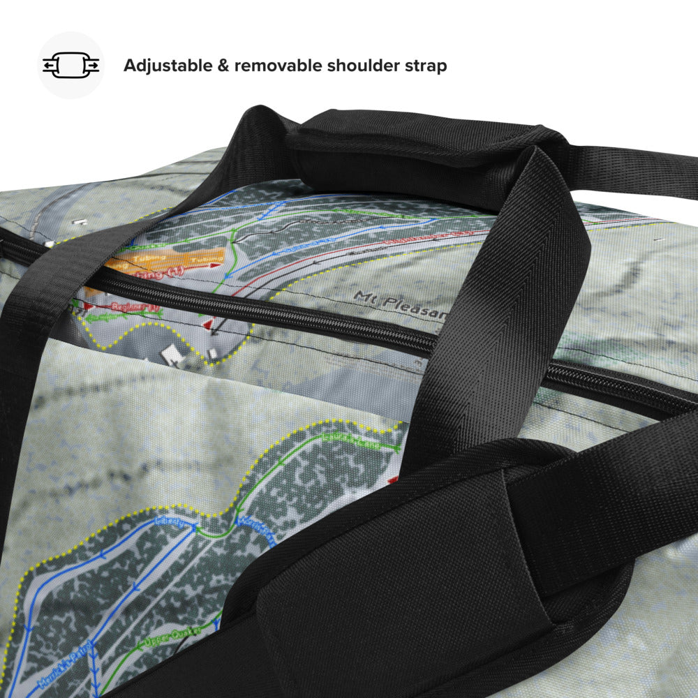 Mt Pleasant, Pennsylvania Ski Trail Map Duffle Bag - Powderaddicts