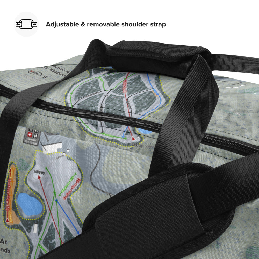 Mystic Mountain Nemacolin, Pennsylvania Ski Trail Map Duffle Bag - Powderaddicts