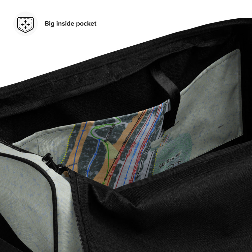 Ski Sawmill, Pennsylvania Ski Trail Map Duffle Bag - Powderaddicts