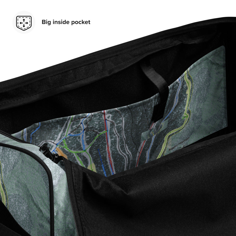 Ragged Mountain, New Hampshire Ski Trail Map Duffle Bag - Powderaddicts