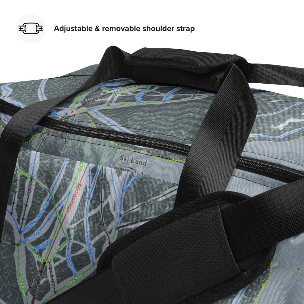 Ski Land, Alaska Ski Trail Map Duffle Bag - Powderaddicts