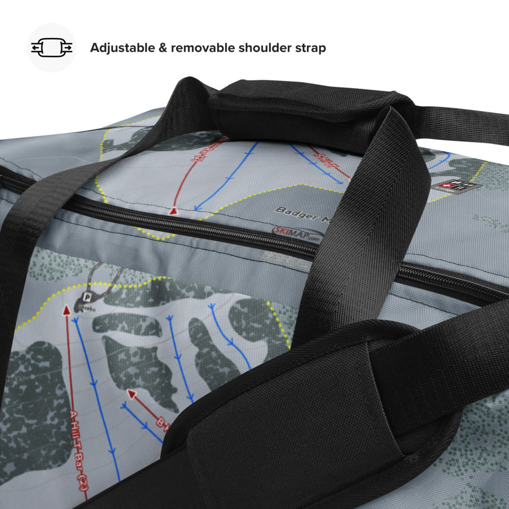 Badger Mountain, Washington Ski Trail Map Duffle Bag - Powderaddicts