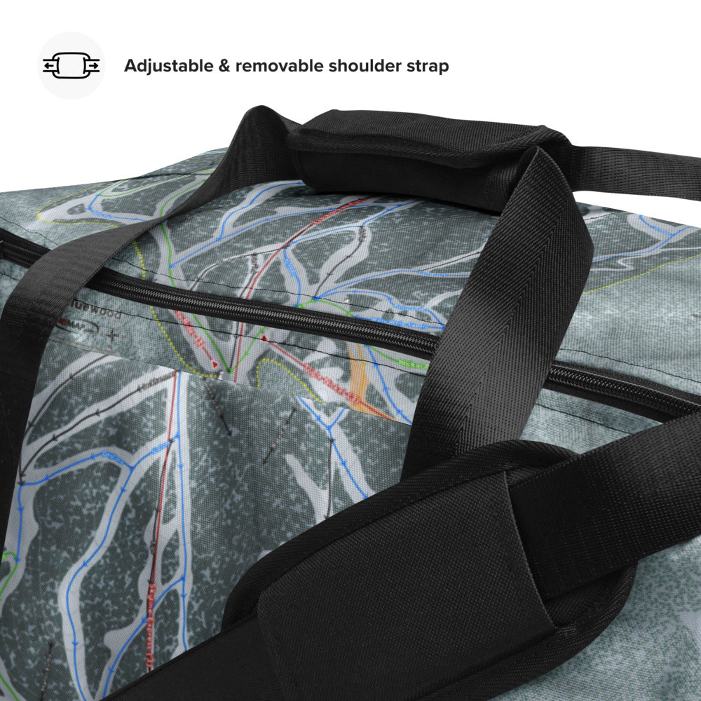 Bluewood, Washington Ski Trail Map Duffle Bag - Powderaddicts