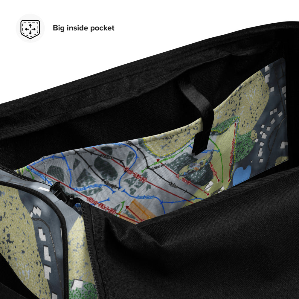 Little Switzerland, Wisconsin Ski Trail Map Duffle Bag - Powderaddicts