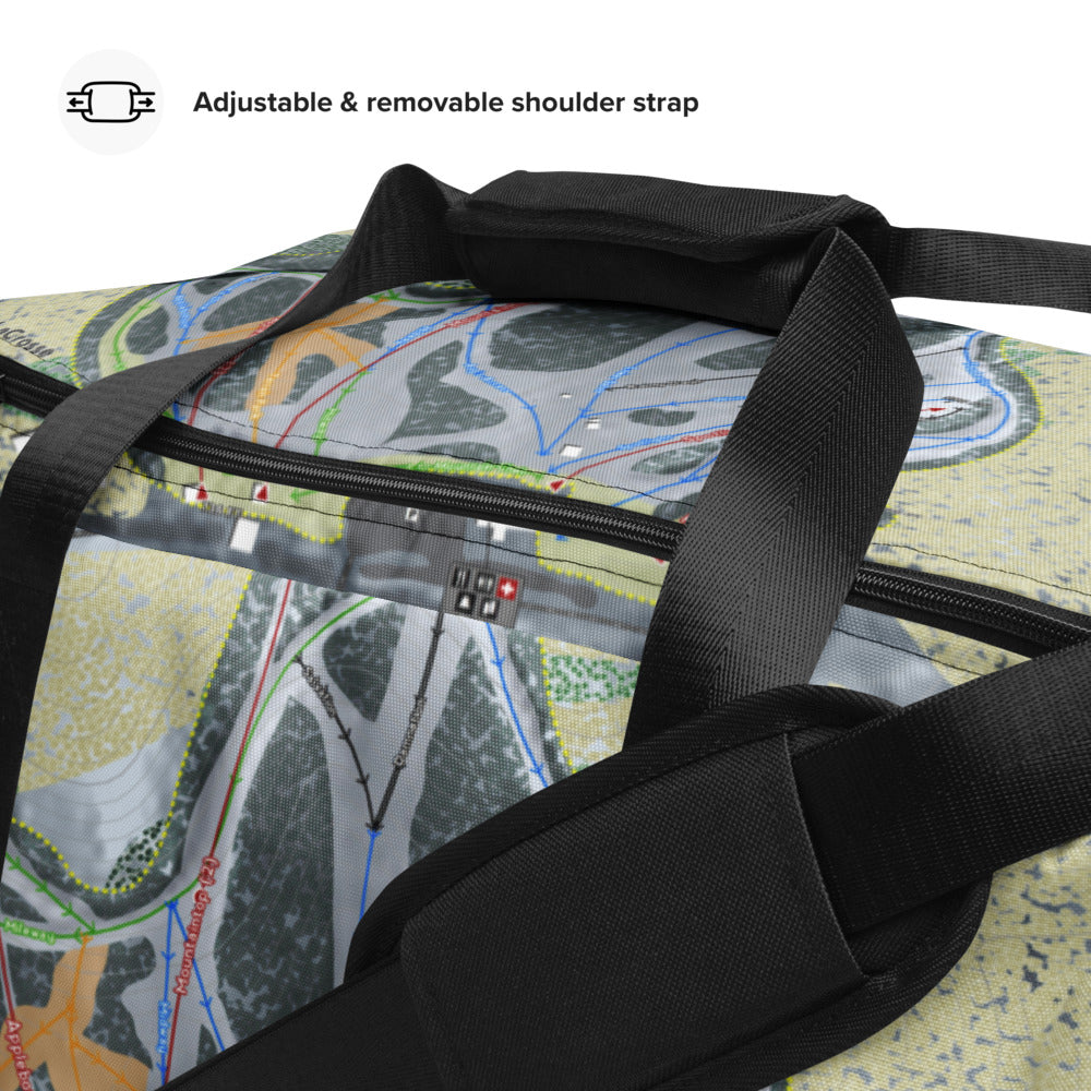 Mt LaCrosse, Wisconsin Ski Trail Map Duffle Bag - Powderaddicts