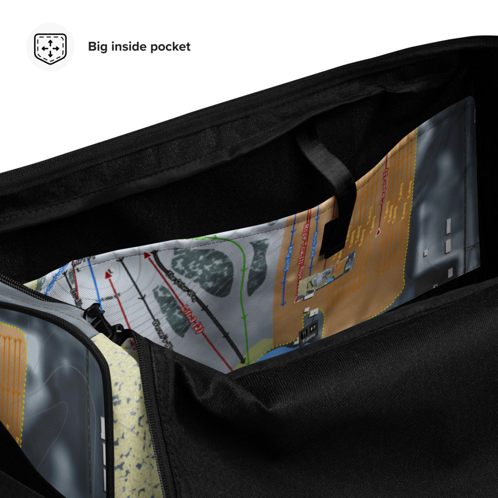 Sunburst, Wisconsin Ski Trail Map Duffle Bag - Powderaddicts