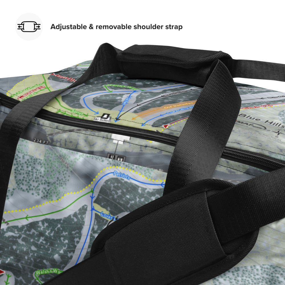Blue Hills, Massachusetts Ski Trail Map Duffle Bag - Powderaddicts