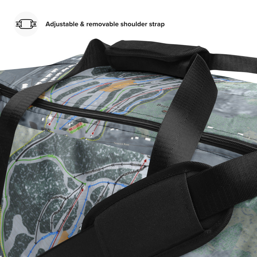 Bousquet, Massachusetts Ski Trail Map Duffle Bag - Powderaddicts