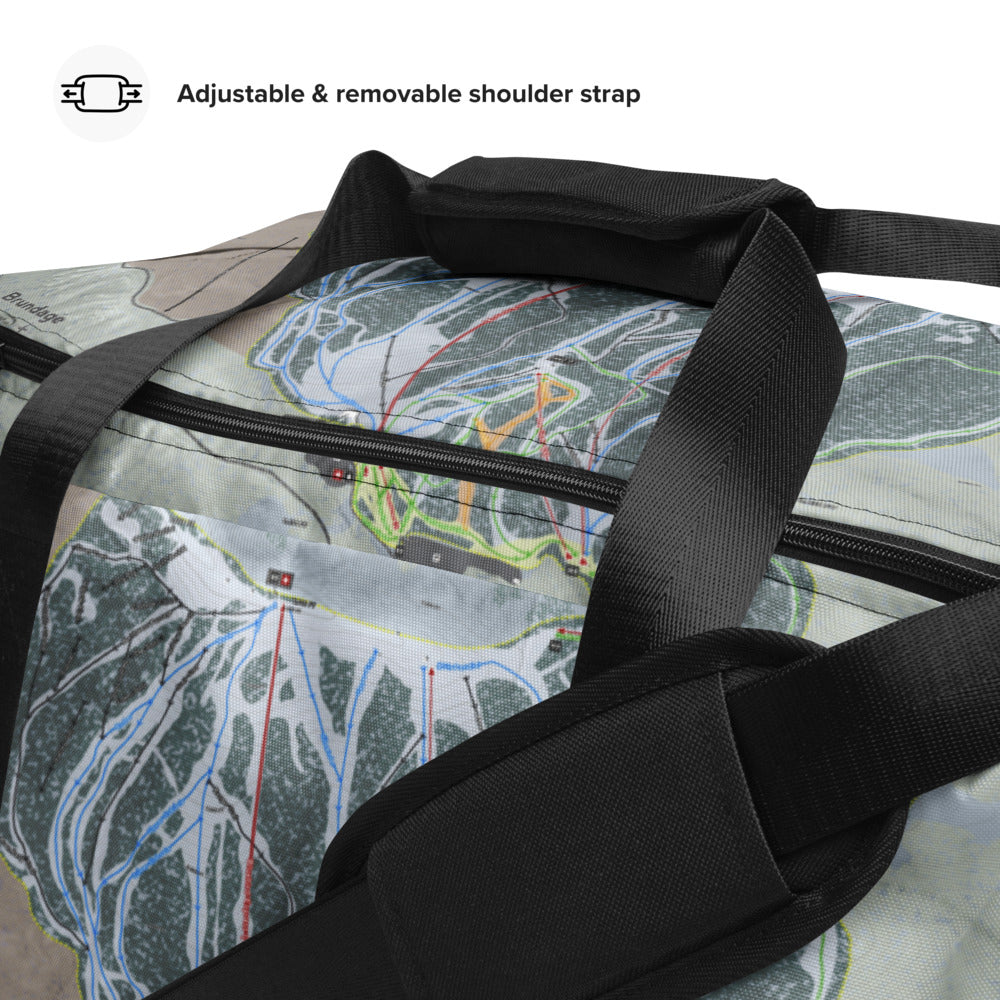 Brundage, Idaho Ski Trail Map Duffle Bag - Powderaddicts