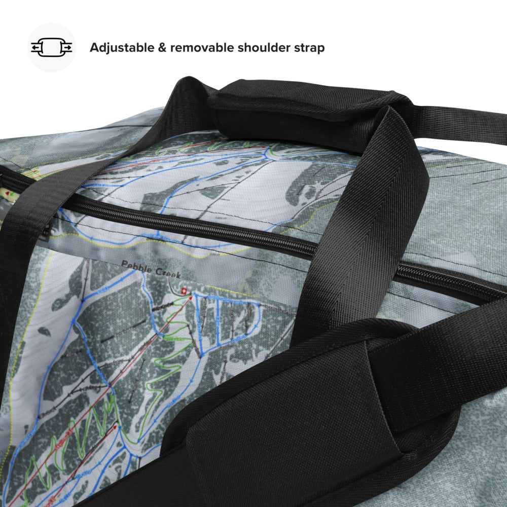 Pebble Creek, Idaho Ski Trail Map Duffle Bag - Powderaddicts