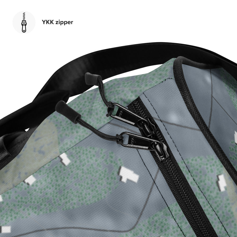 Otis Ridge, Massachusetts Ski Trail Map Duffle Bag - Powderaddicts