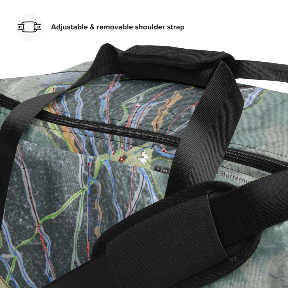 Ski Butternut, Massachusetts Ski Trail Map Duffle Bag - Powderaddicts