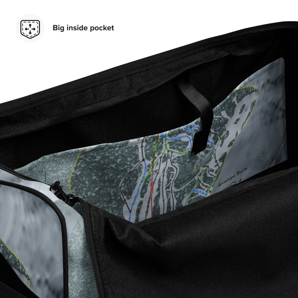 Antelope Butte, Wyoming Ski Trail Map Duffle Bag - Powderaddicts