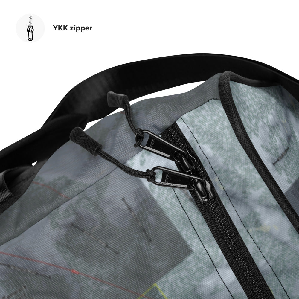 Tamarack, Idaho Ski Trail Map Duffle Bag - Powderaddicts