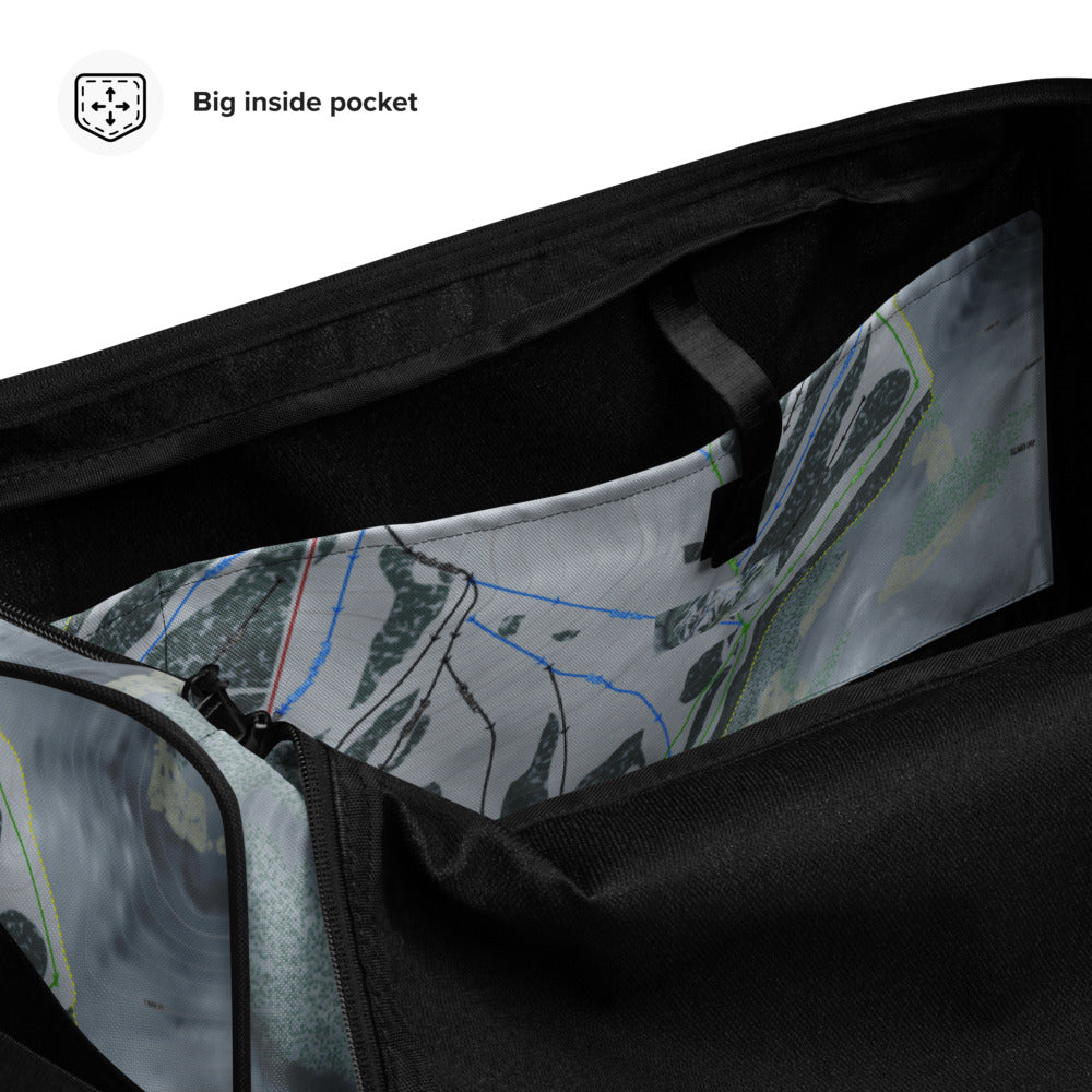 Pine Creek, Wyoming Ski Trail Map Duffle Bag - Powderaddicts