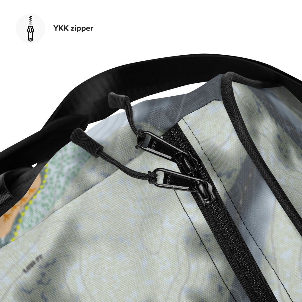 Seven Oaks, Iowa Ski Trail Map Duffle Bag - Powderaddicts