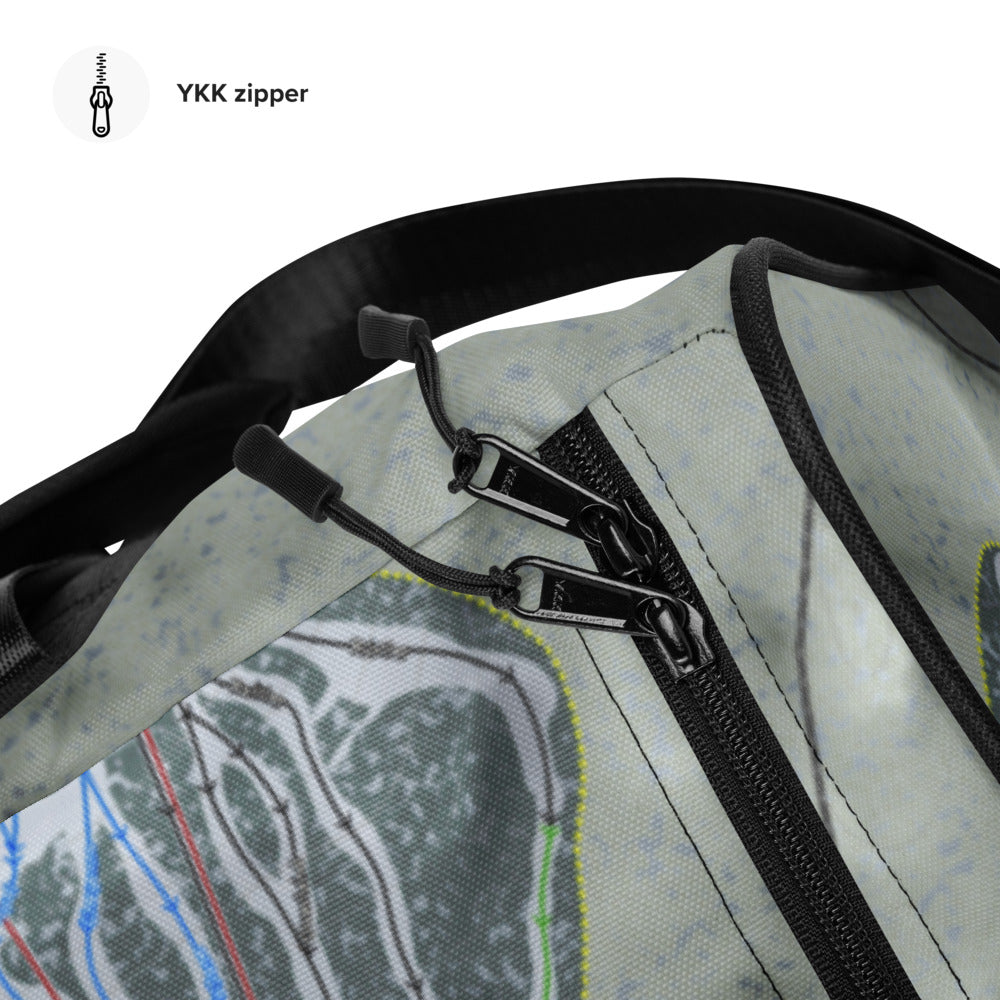 Snowy Range, Wyoming Ski Trail Map Duffle Bag - Powderaddicts