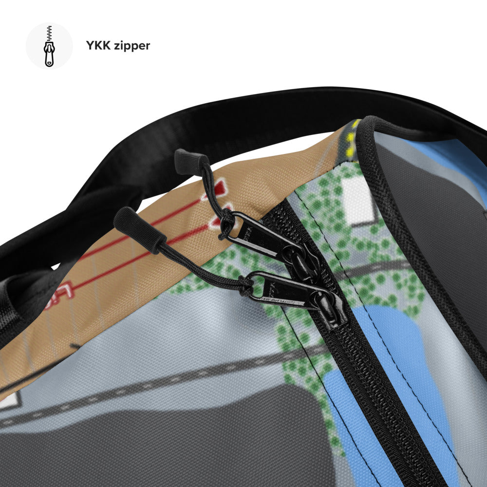 Ski Snowstar, Illinois Ski Trail Map Duffle Bag - Powderaddicts