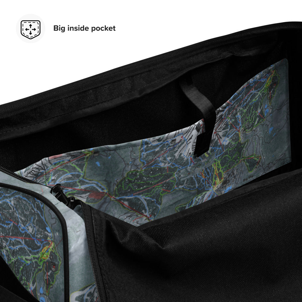 Big Sky Combo, Montana Ski Trail Map Duffle Bag - Powderaddicts
