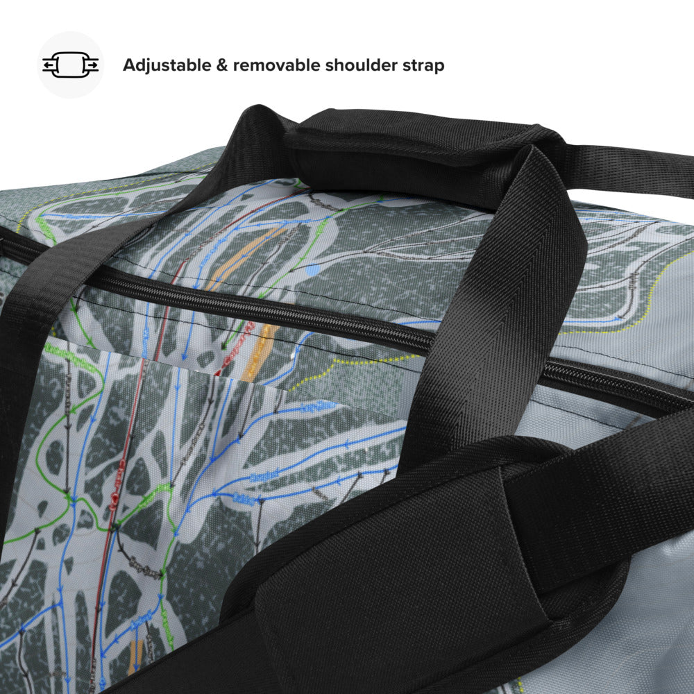 Teton Pass, Montana Ski Trail Map Duffle Bag - Powderaddicts