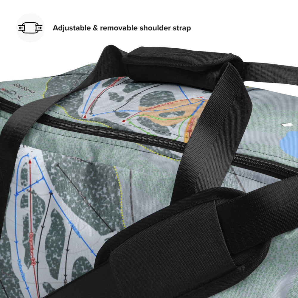 Alta Sierra, California Ski Trail Map Duffle Bag - Powderaddicts