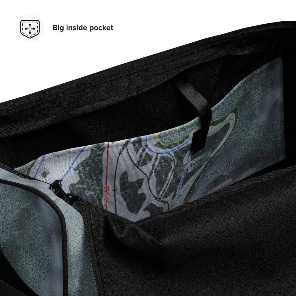 Cedar Pass, California Ski Trail Map Duffle Bag - Powderaddicts
