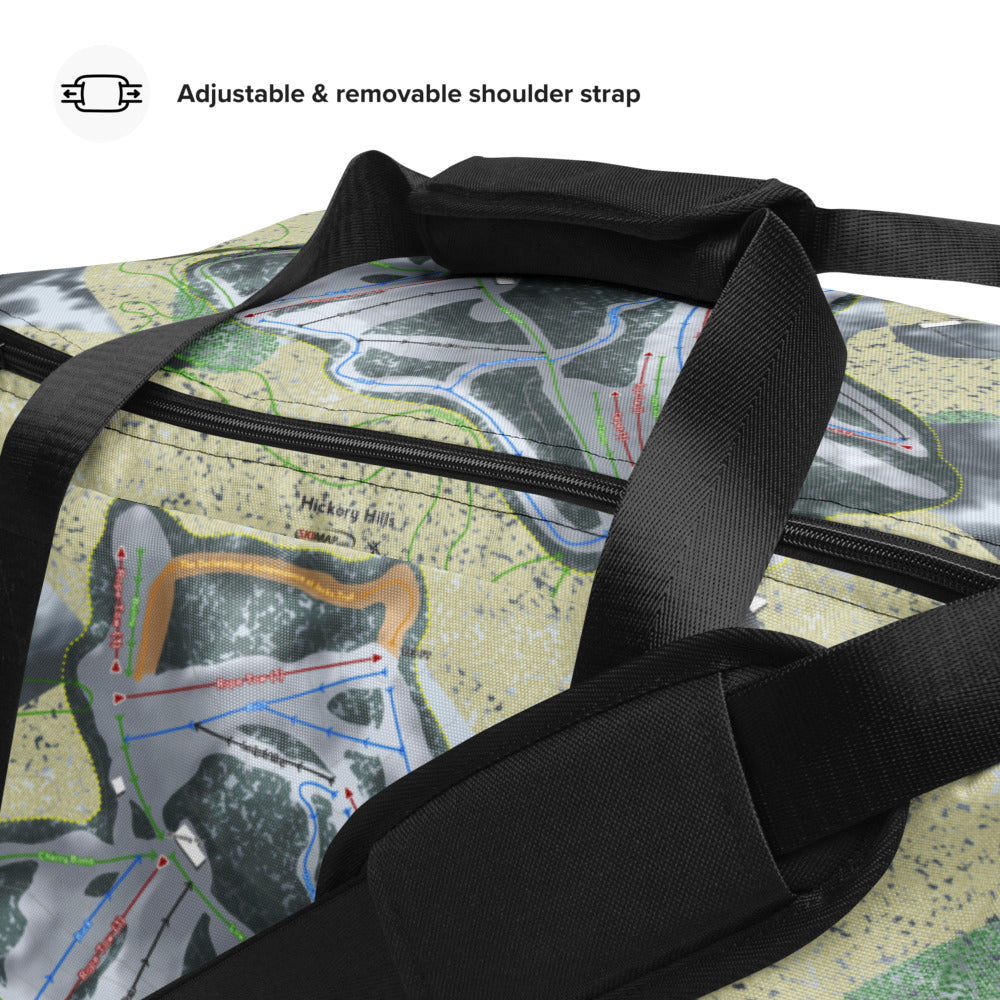 Hickory Hills, Michigan Ski Trail Map Duffle Bag - Powderaddicts