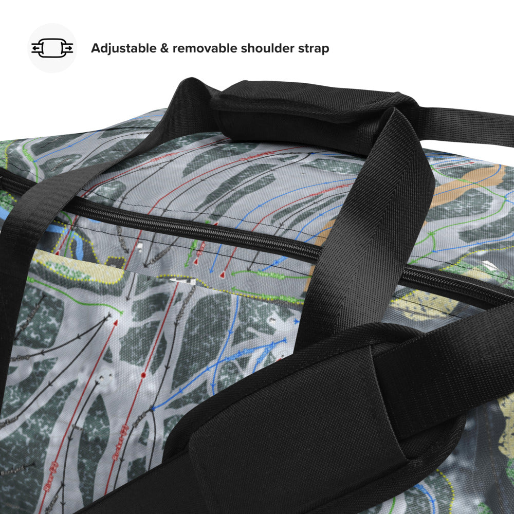Marquette Mountain, Michigan Ski Trail Map Duffle Bag - Powderaddicts
