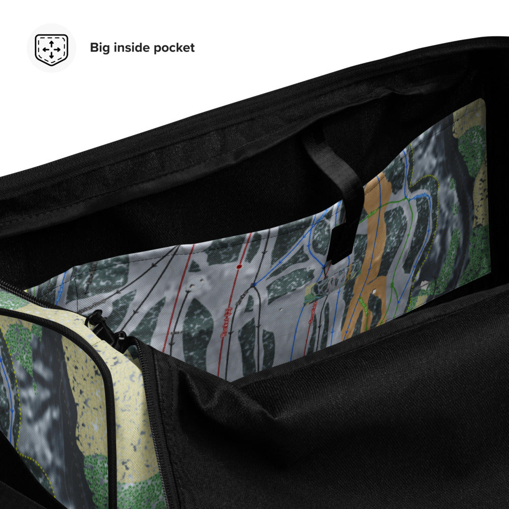 Marquette Mountain, Michigan Ski Trail Map Duffle Bag - Powderaddicts