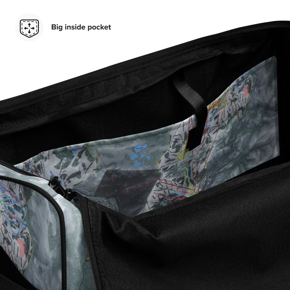 Palisades Tahoe, California Ski Trail Map Duffle Bag - Powderaddicts
