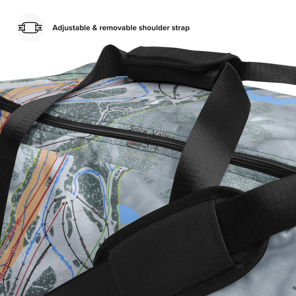 Snow Valley, California Ski Trail Map Duffle Bag - Powderaddicts