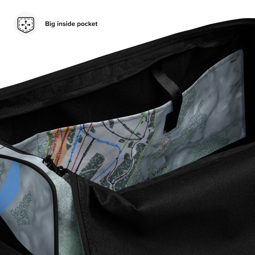 Snow Valley, California Ski Trail Map Duffle Bag - Powderaddicts