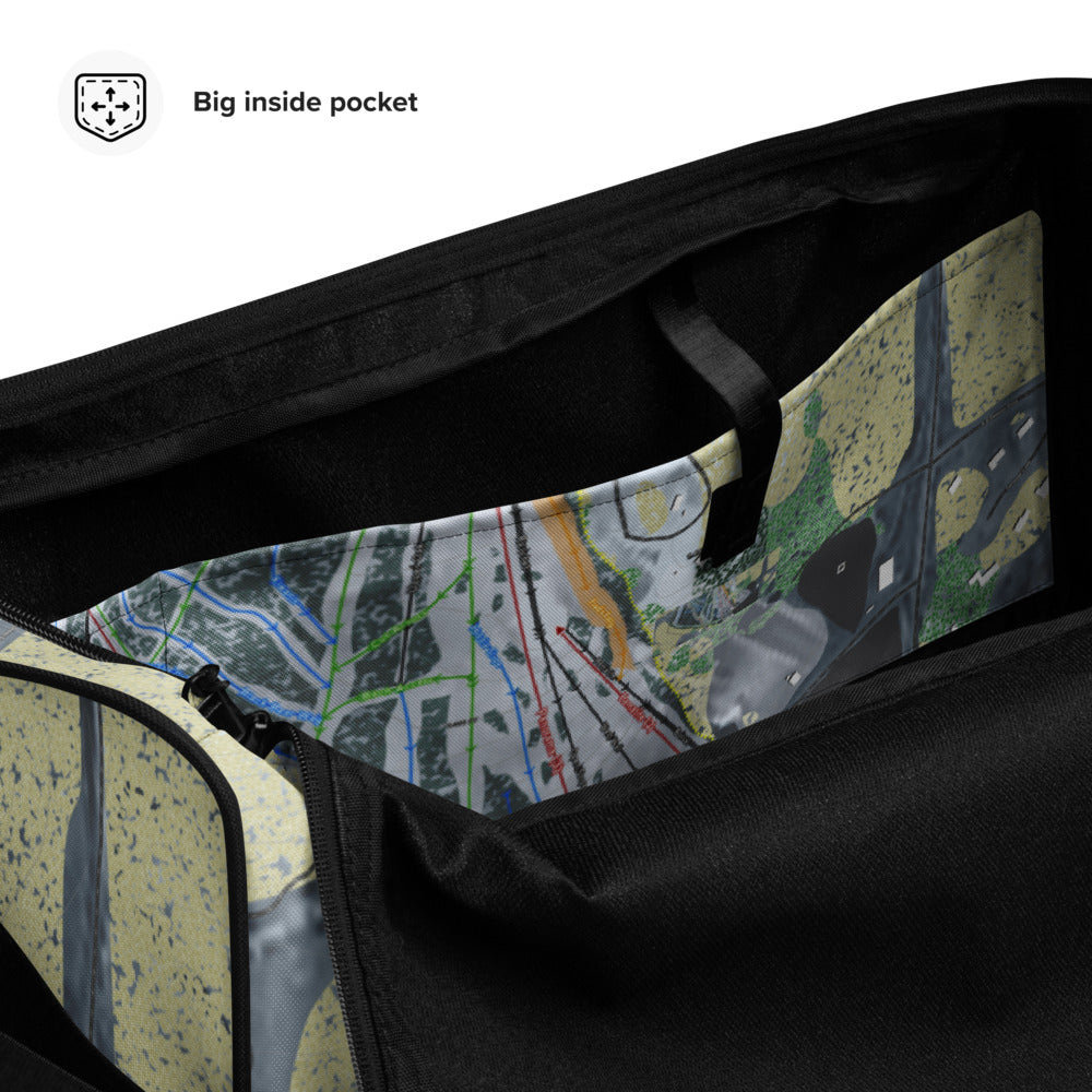 Pine Mountain, Michigan Ski Trail Map Duffle Bag - Powderaddicts
