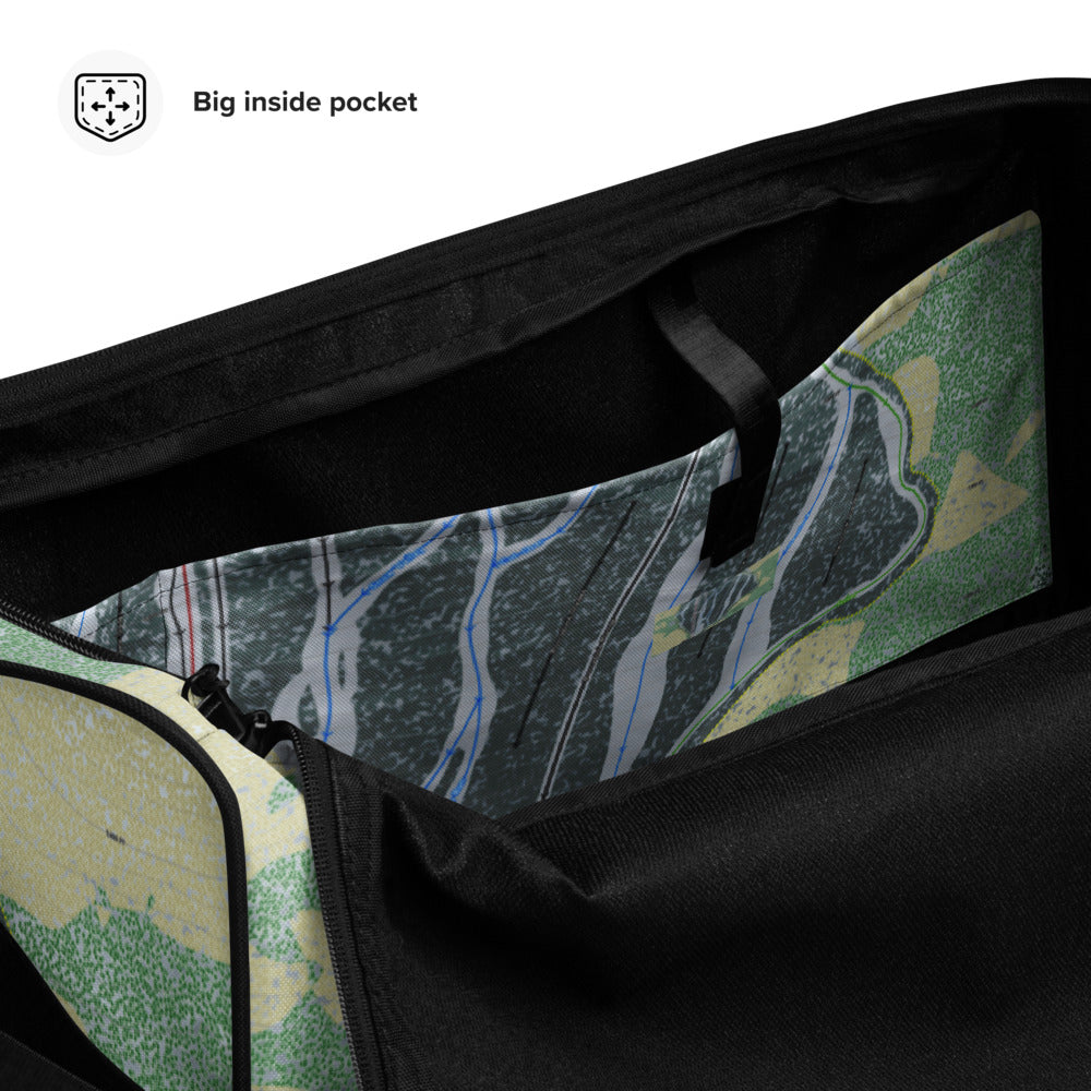 Porcupine Mountains, Michigan Ski Trail Map Duffle Bag - Powderaddicts