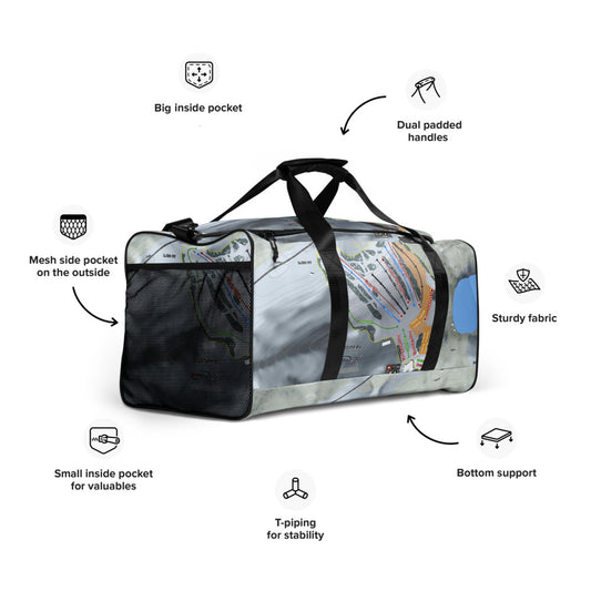 Bottineau, North Dakota Ski Trail Map Duffle Bag - Powderaddicts