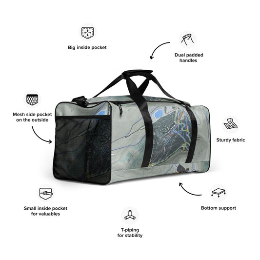 Blue Knob, Pennsylvania Ski Trail Map Duffle Bag - Powderaddicts