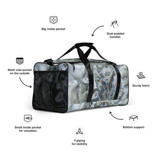 Huff Hills, North Dakota Ski Trail Map Duffle Bag - Powderaddicts