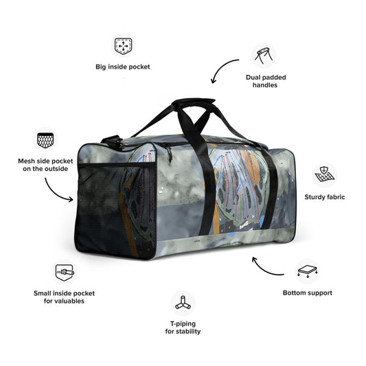 Powder Ridge, Minnesota Ski Trail Map Duffle Bag - Powderaddicts