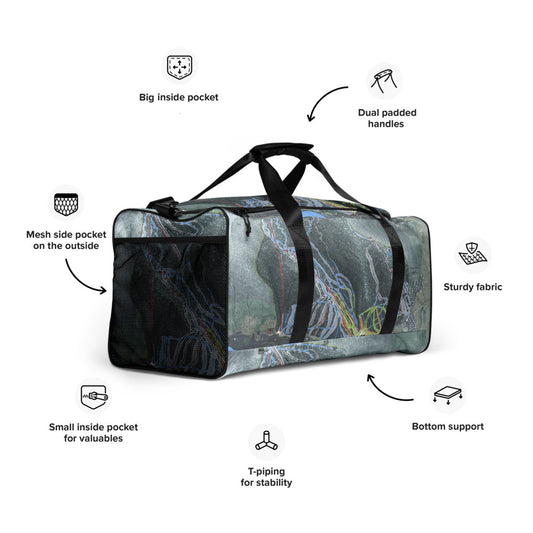 Cannon Mountain, New Hampshire Ski Trail Map Duffle Bag - Powderaddicts