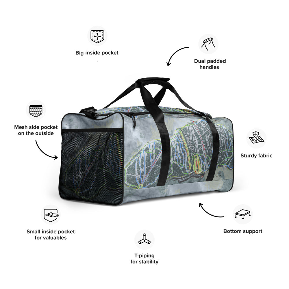 Pajarito, New Mexico Ski Trail Map Duffle Bag - Powderaddicts