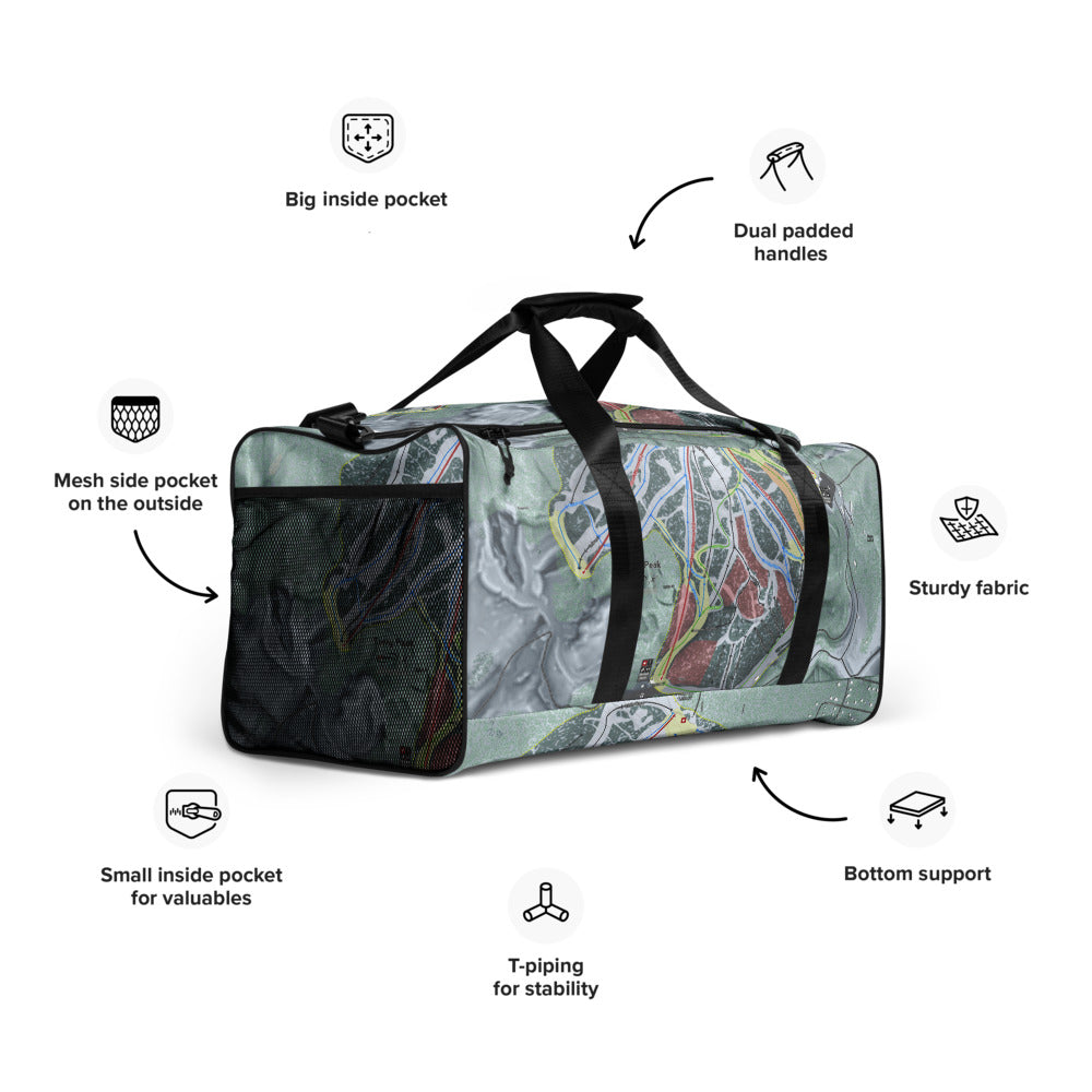 Terry Peak, South Dakota Ski Trail Map Duffle Bag - Powderaddicts