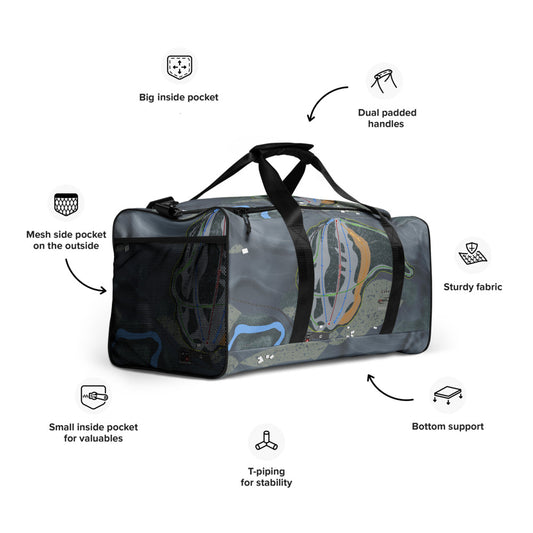 Lake City, Colorado Ski Trail Map Duffle Bag - Powderaddicts
