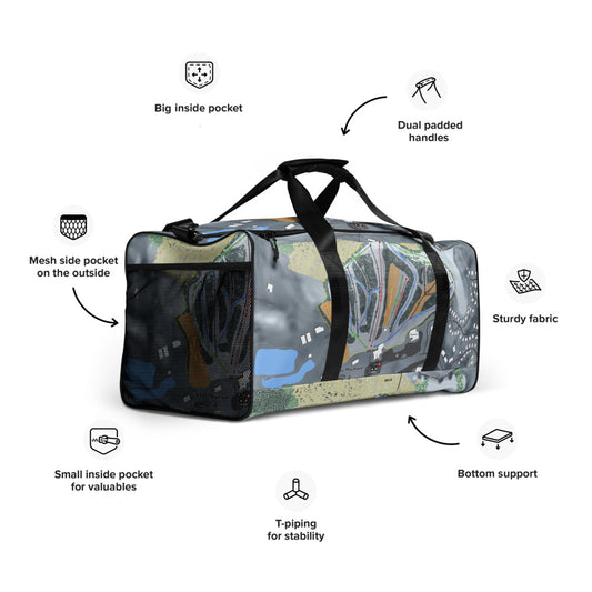 Christmas Mountain, Wisconsin Ski Trail Map Duffle Bag - Powderaddicts