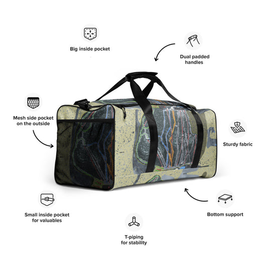 Devil's Head, Wisconsin Ski Trail Map Duffle Bag - Powderaddicts