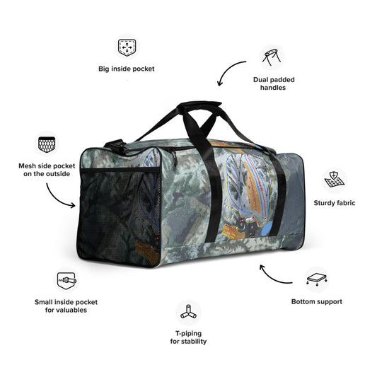 Mont Du Lac, Wisconsin Ski Trail Map Duffle Bag - Powderaddicts