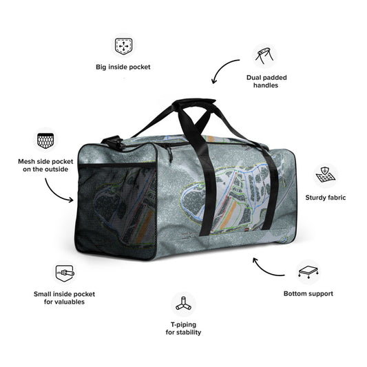 Spout Springs, Oregon Ski Trail Map Duffle Bag - Powderaddicts
