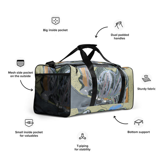Trollhaugen, Wisconsin Ski Trail Map Duffle Bag - Powderaddicts